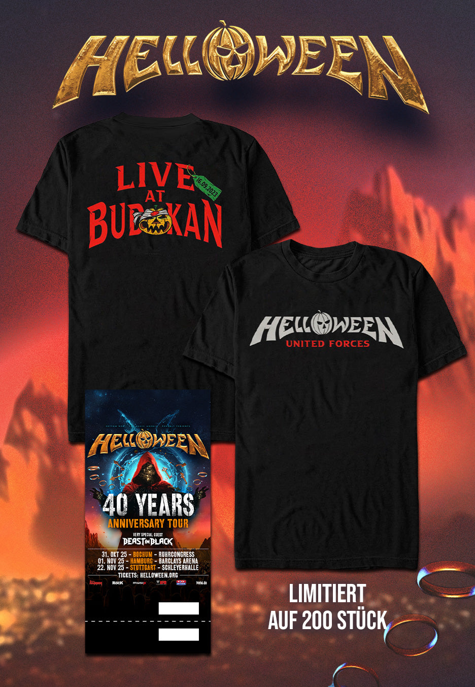 Helloween - 01.11.2025 Hamburg Stehplatz - Ticket Bundle